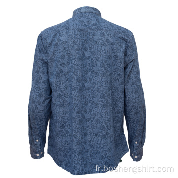 Chemises décontractées d&#39;été bleues bon marché coupe ajustée